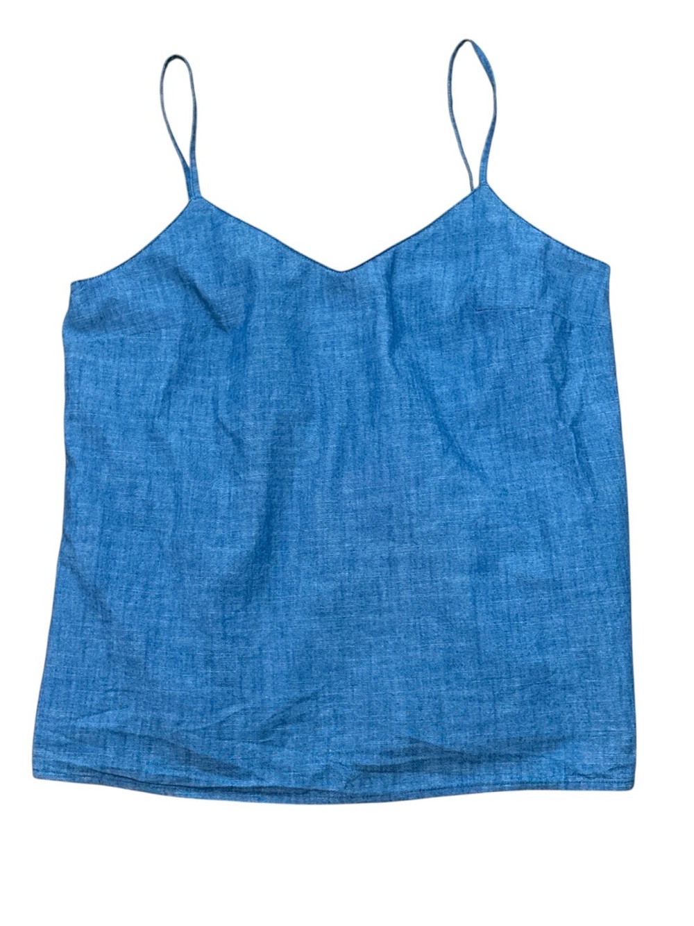 J.Crew Blue Chambray Cami Tank Top Size 4 Fully Lined EUC